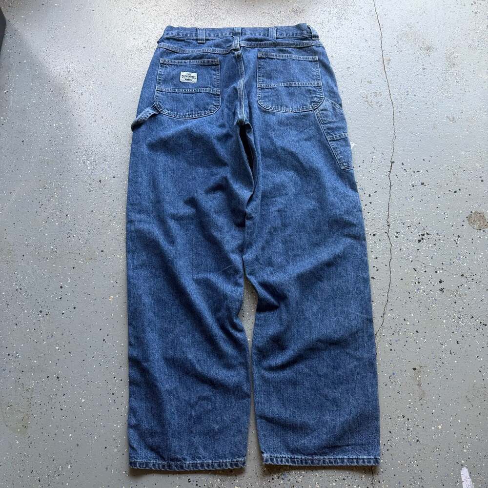 Lee Dungarees Carpenter Jeans Mens 34x32 Blue Carpenter Relaxed Workwear Y2K